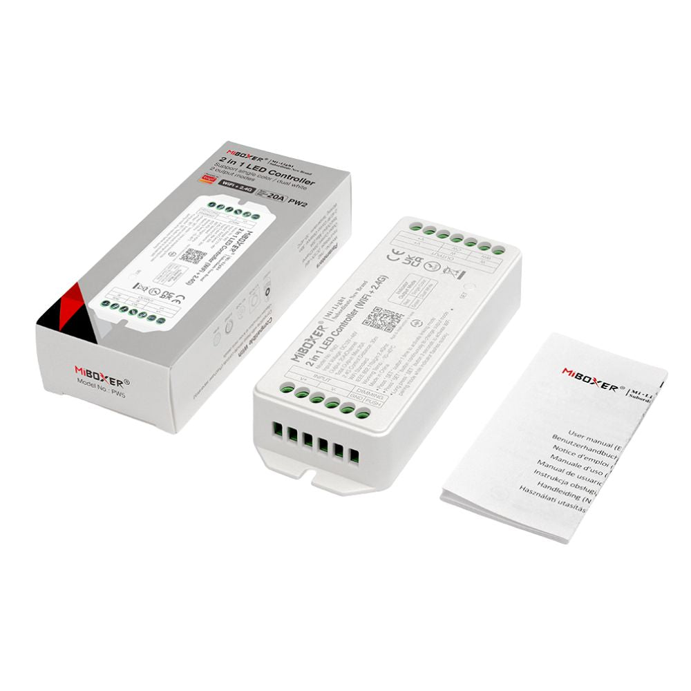PW2 MiBoxer 2-In-1 Controller / Receiver WiFi / 2.4G RF (12V to 48V)