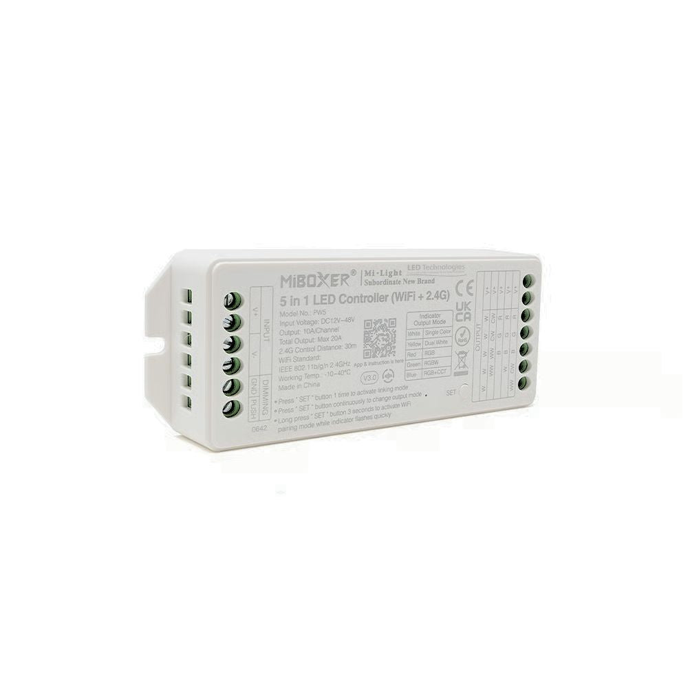 PW5 MiBoxer 5-In-1 Controller Wi-Fi + 2.4G RF 12V to 48V