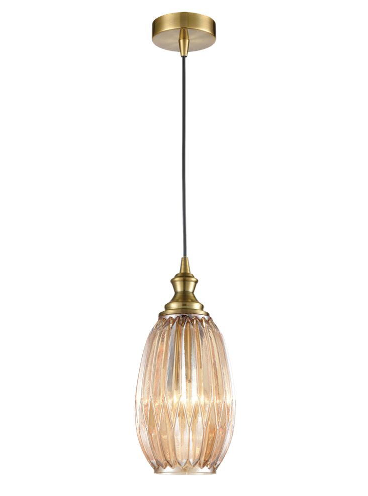 Franklite Refract Single Pendant Light Aged Brass E27