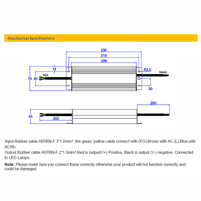 CV Driver 120W 24VDC IP20 Triac Dimmable180-240V TLG-ELED-120P-24T