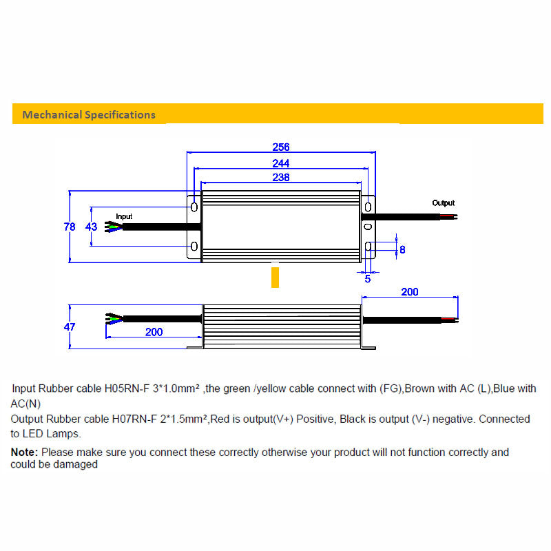 CV Driver 150W 24VDC IP20 Triac Dimmable180-240V TLG-ELED-150P-24T