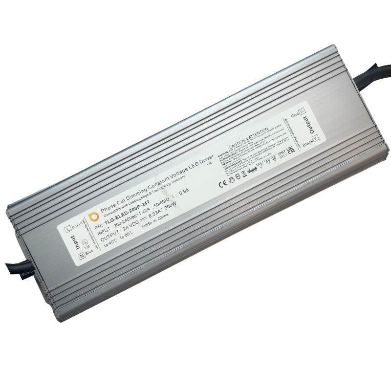 CV Driver 200W 24VDC IP20 Triac Dimmable180-240V TLG-ELED-200P-24T