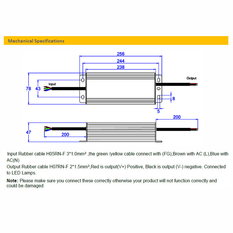 CV Driver 200W 24VDC IP20 Triac Dimmable180-240V TLG-ELED-200P-24T