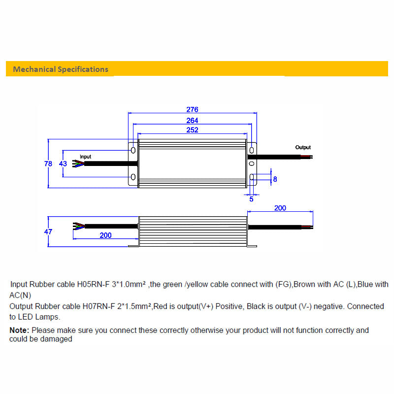 CV Driver 300W 24VDC IP20 Triac Dimmable180-240V TLG-ELED-300P-24T