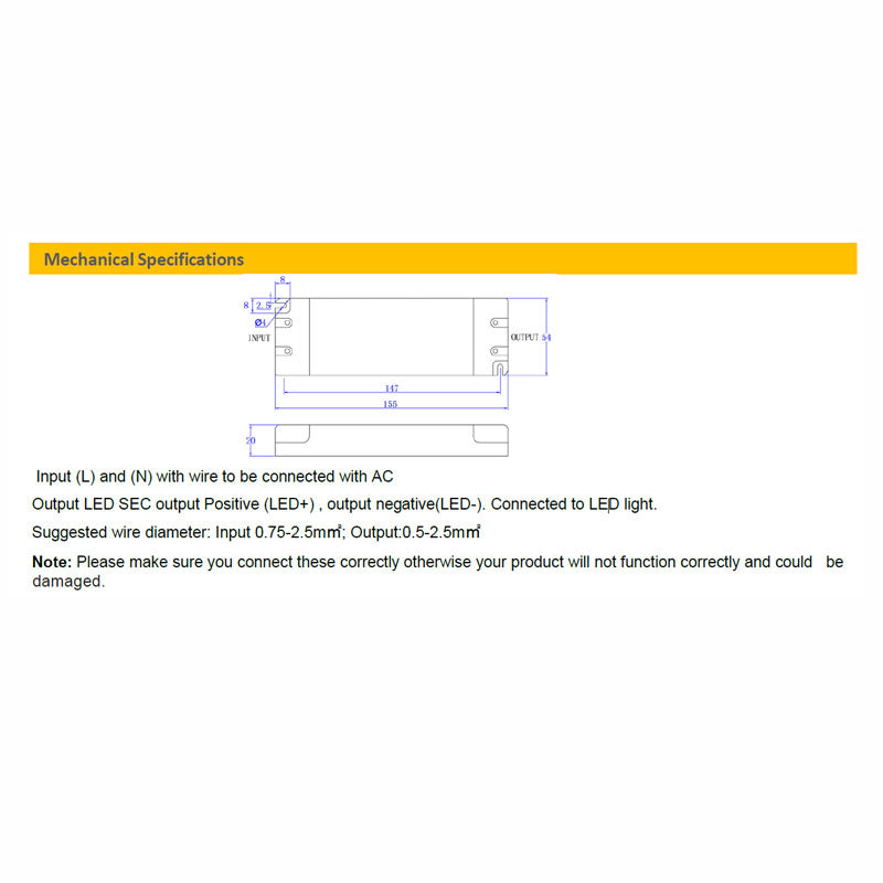 CV Driver 30W 24VDC IP20 Triac Dimmable180-240V TLG-ELED-30P-24T