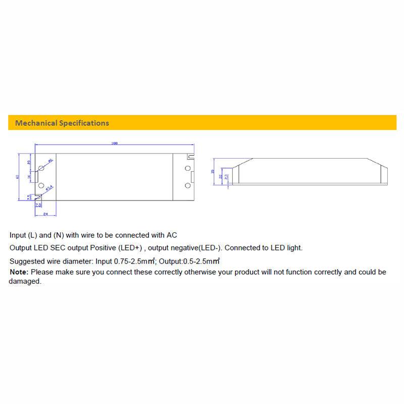 CV Driver 75W 24VDC IP20 Triac Dimmable180-240V TLG-ELED-75P-24T