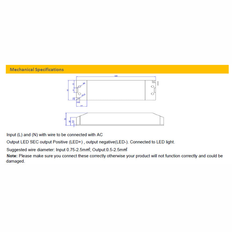 CV Driver 90W 24VDC IP20 Triac Dimmable180-240V  TLG-ELED-90P-24T