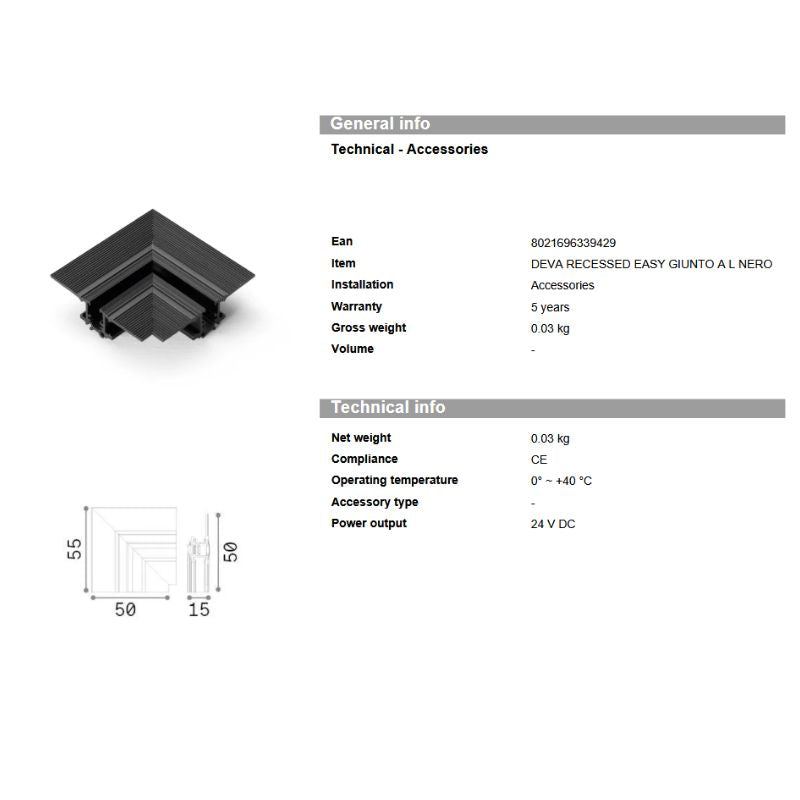 Ideal Lux Deva kit recessed easy l electr conn