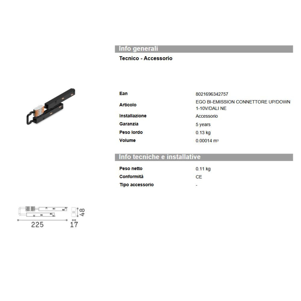 Ideal Lux Ego kit bi-emis up/down electr conn 1-10v/dali 342757