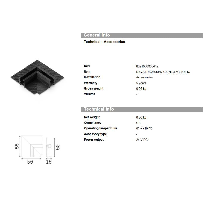 Ideal Lux Deva kit recessed l electr conn