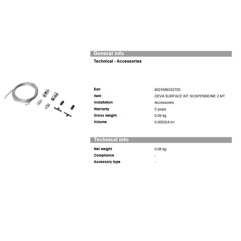 Ideal Lux Deva surface kit pendant