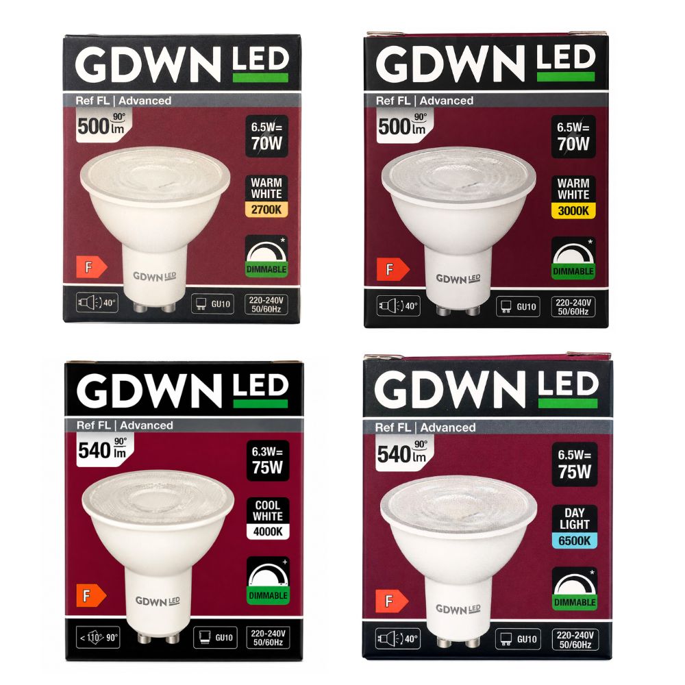 CRI ≥ Ra 90  LED GU10 6.5W LED Spotlight Bulb Dimmable