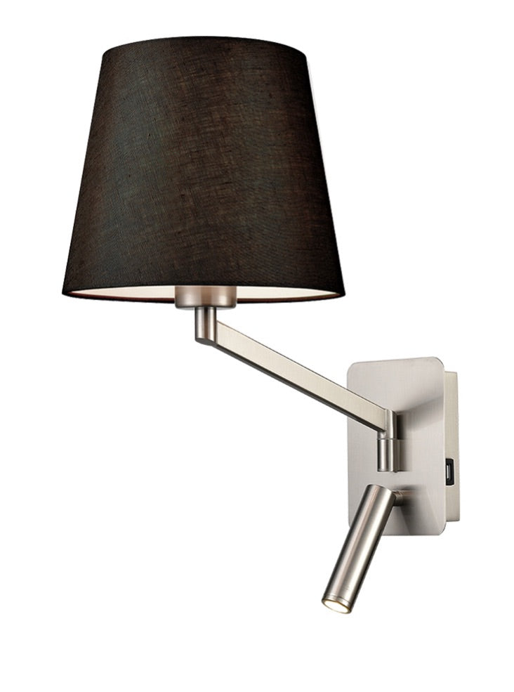 Franklite Blyton Swing Arm Wall Light With LED Reading Light And USB  WB122-1175