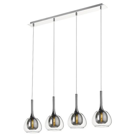 Adelina Decorative Ceiling Pendant Light In Smoked Grey ADEL017SG4DECO