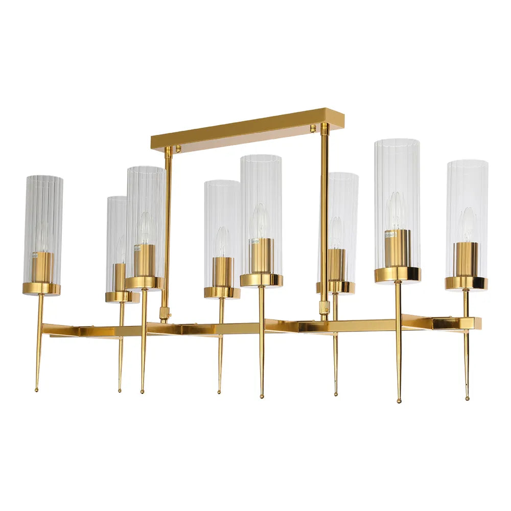 American Fluted Glass Chandelier Ceiling Light
