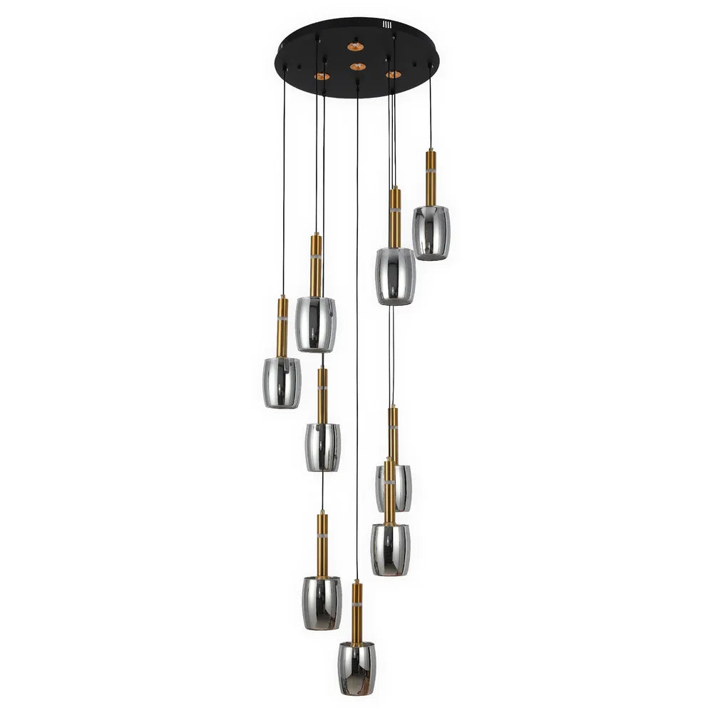 Aurora Hybrid Gold Accent Cluster Pendant Light