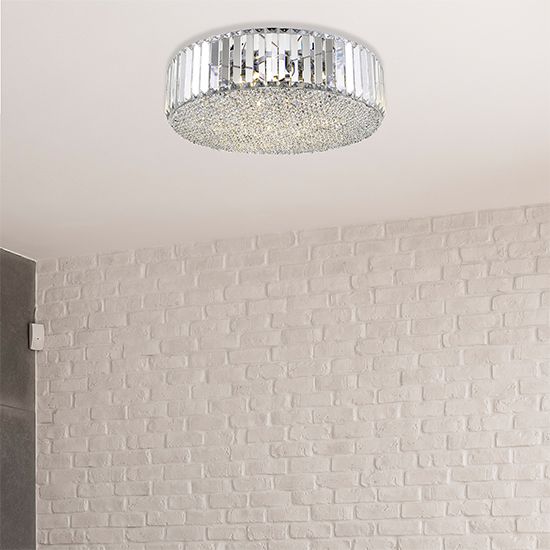 Belgravia Flush Ceiling Light In Chrome And Clear BELG046CL5FLUS.SR