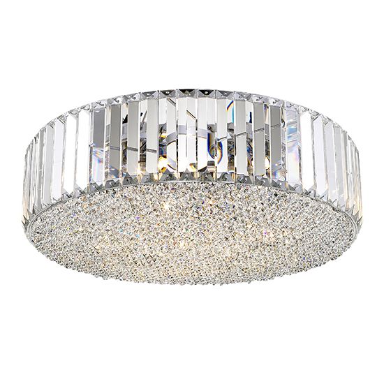 Belgravia Flush Ceiling Light In Chrome And Clear BELG046CL5FLUS.SR