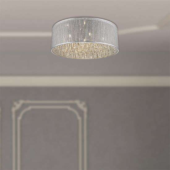 Crystal 7 Bulbs Palace Flush Ceiling Light In Chrome And Sliver CRYS055SI7FLUS.SR