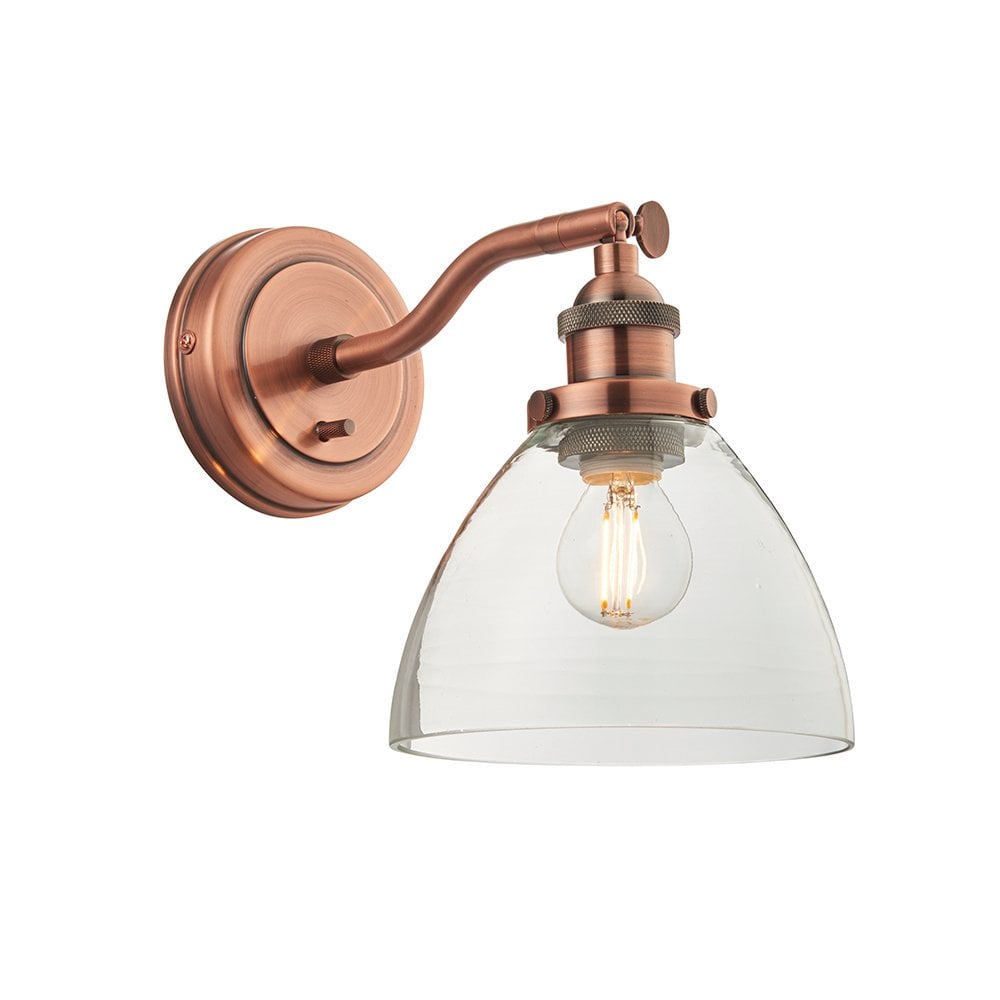 Endon 76334 Hansen 1 Light Wall Light Clear Glass