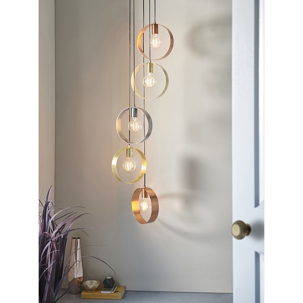 Endon 81923 Hoop 5 Light Pendant Brushed Brass