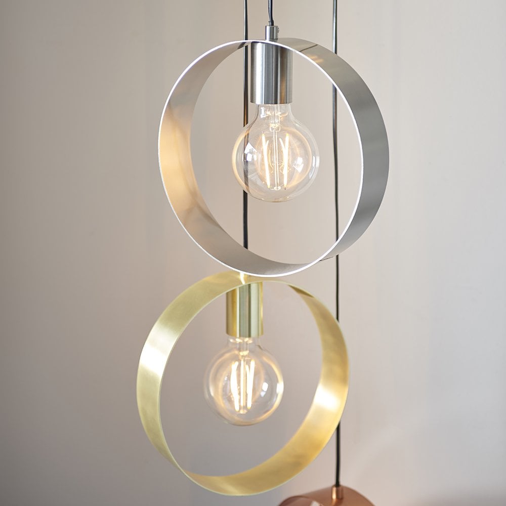 Endon 81923 Hoop 5 Light Pendant Brushed Brass