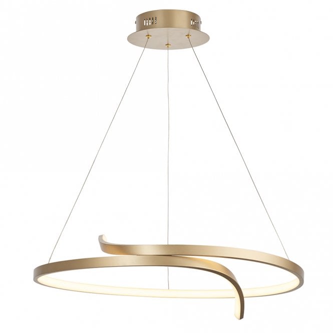 Endon 90323 Rafe 1 Light Pendant LED Light Matt Brushed Gold