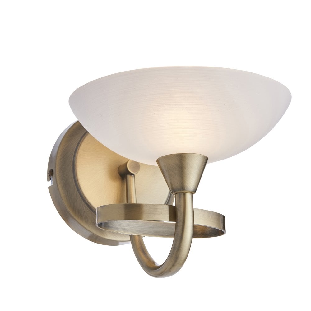Endon CAGNEY-1WBAB 1 Light Wall Bracket In Antique Brass
