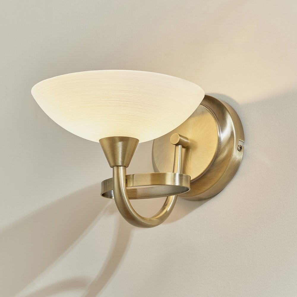 Endon CAGNEY-1WBAB 1 Light Wall Bracket In Antique Brass