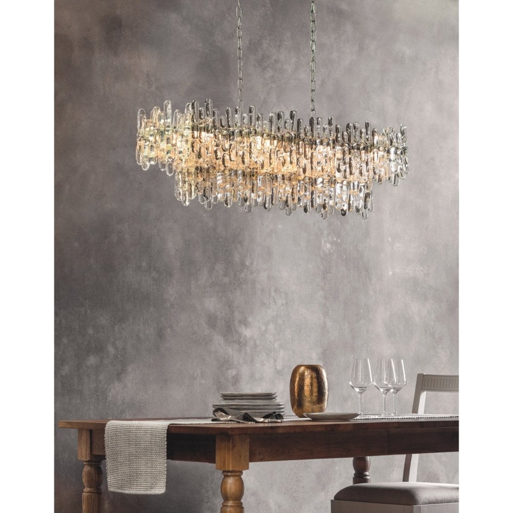 Endon Lighting 76436 Maya 12 Light Ceiling Pendant in Chrome Finish with Clear Glass