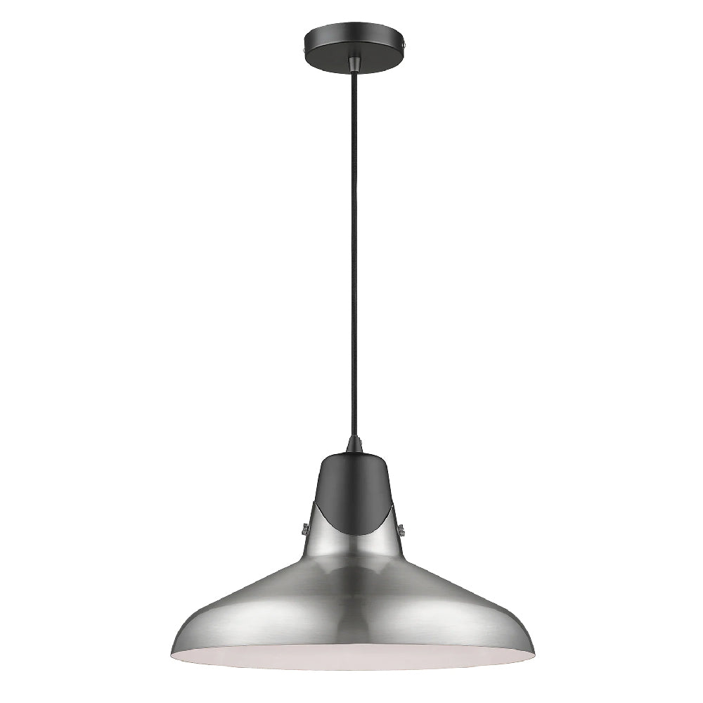 Hanwell 1 Bulb Ceiling Pendant Light In Silver HANW035SN1PEND