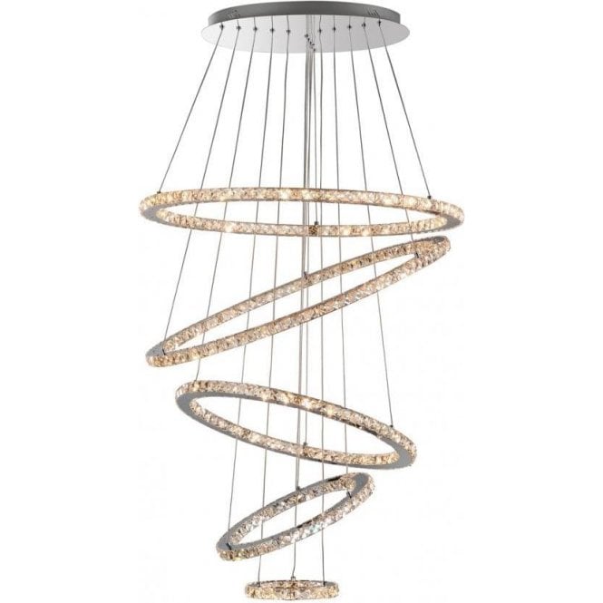 MD103508-159A Concentric Pendant Chrome Crystal