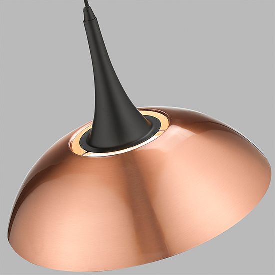 Serenen Stamford 1 Bulb Ceiling Pendant Light In Copper And Matt Black STAM045CP1PEND