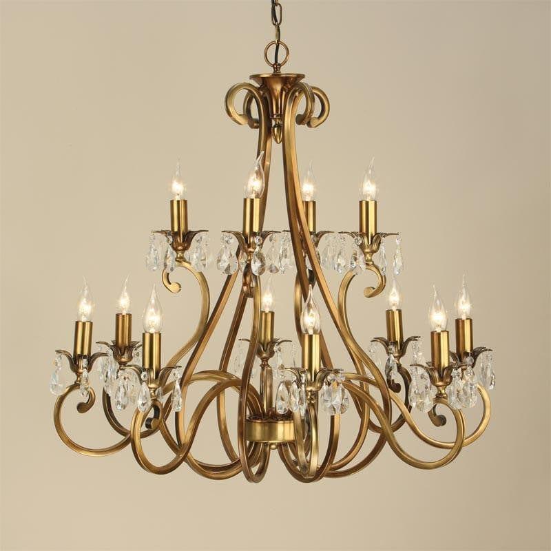 Oksana Antique Brass Finish 12 Light Chandelier UL1P5N
